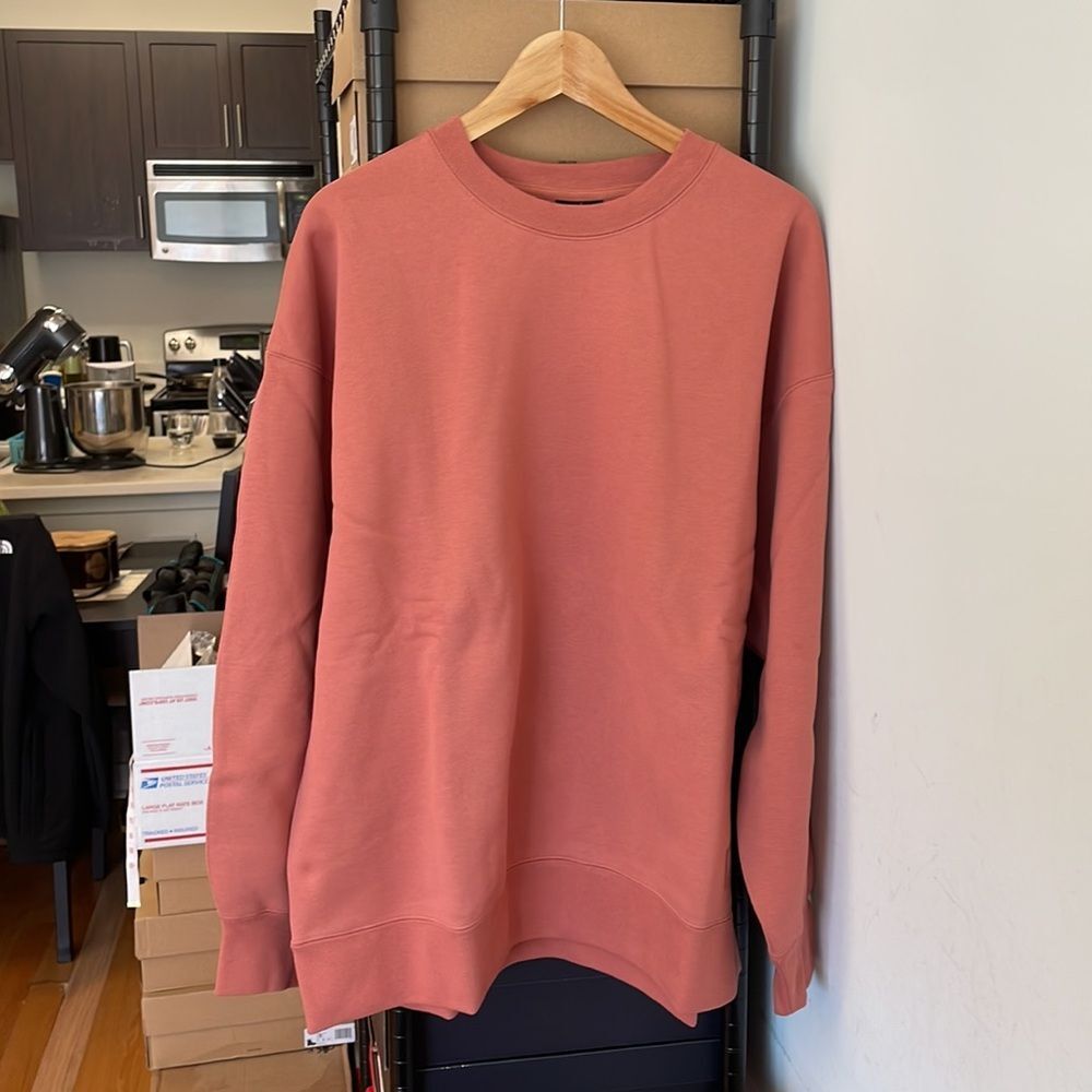 NWT Jordan Flight Fleece Crewneck Oversized Sweatshirt Sky J Orange